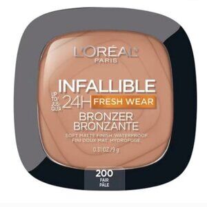 L'Oreal Paris Infallible 24H Fresh Wear Soft Matte Bronzer 200 fair pale NEW